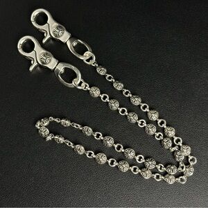 CHROME HEARTS 925 SILVER CROSS BALL WALLET CHAIN